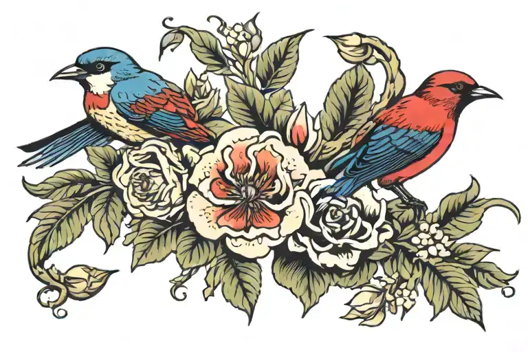 Flower And Bird