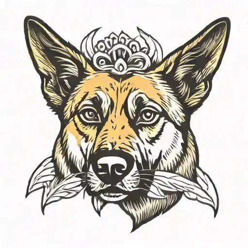 Belgian Malinois Head Russian Style Black And White