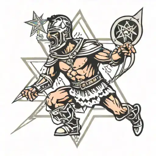Gladiator With Star Of David Star