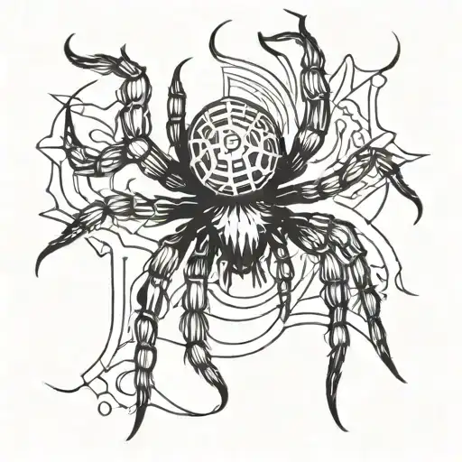 Spider In Black And White