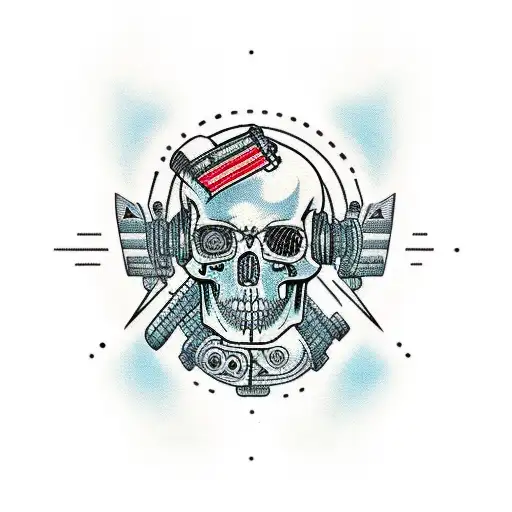 Cyberpunk Sleeve With Robotic Skull