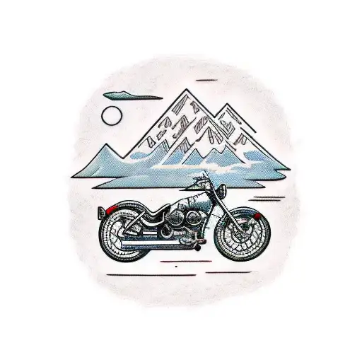 Bike With Mountains And Wind Rose