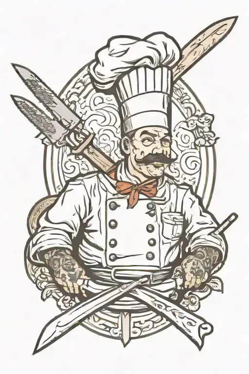 Chef Coat And Knife Cutting
