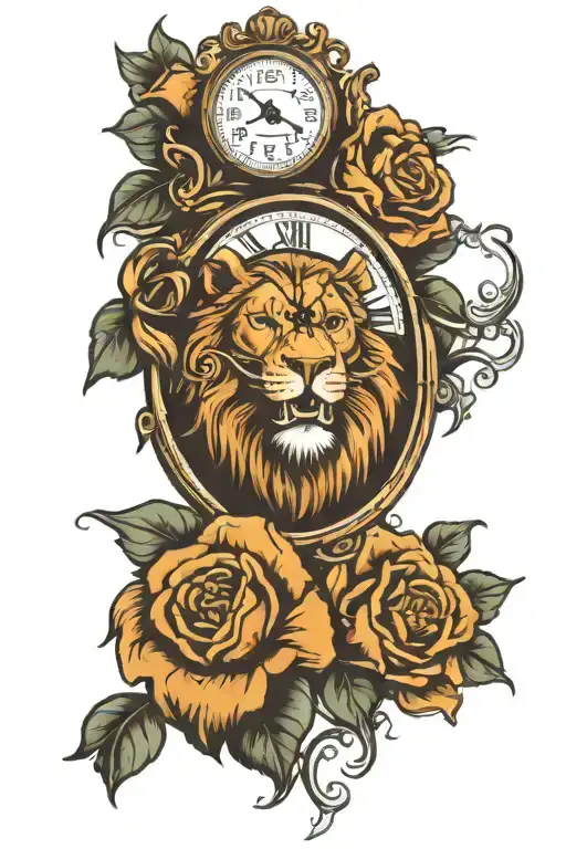 Lion And Clock Surround Shoulder Sleeve