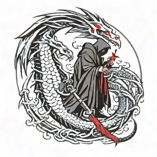 Reaper With A Dragon Intertwined