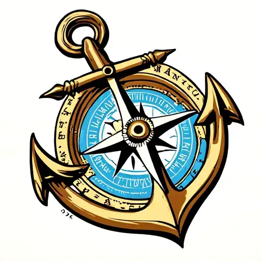 Compass Rose And Anchor
