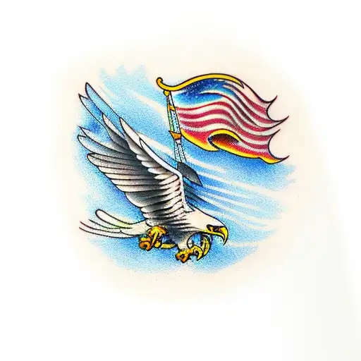 Eagle Landing On A Boy