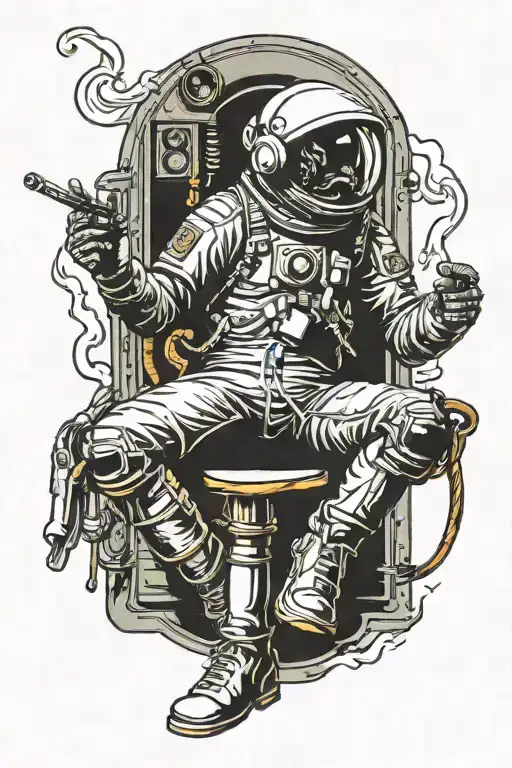 Smoking Astronaut Sitting