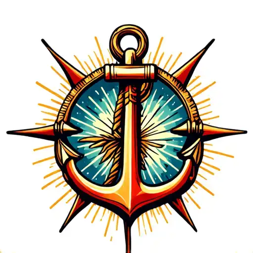 Anchor And Point Star