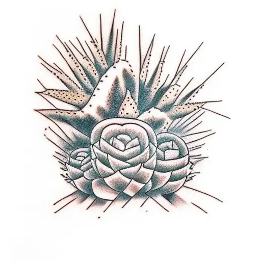 Desert Cactus And Wheat