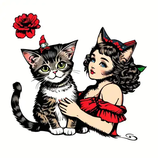 Wonderland Holding A Cat