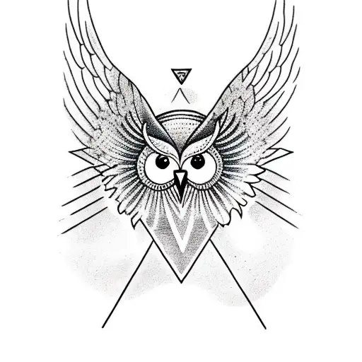 Owl With Triangle Or Diamond