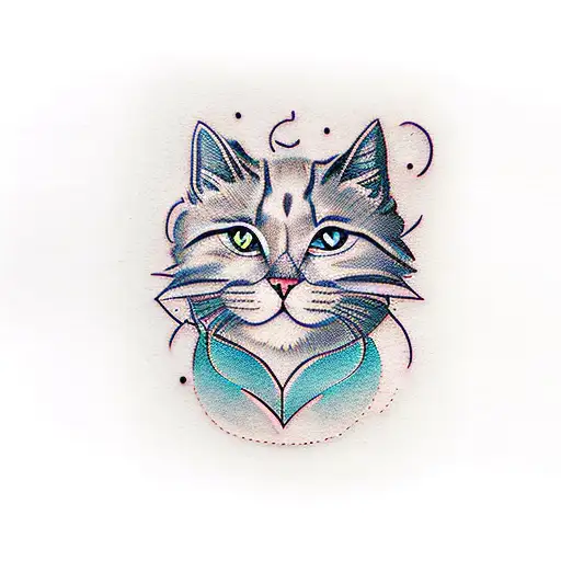 A Letter E That Connects To A Cat Face