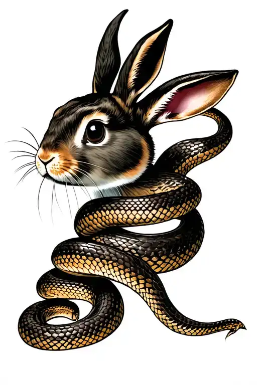 Snake With A Bunny Rabbit