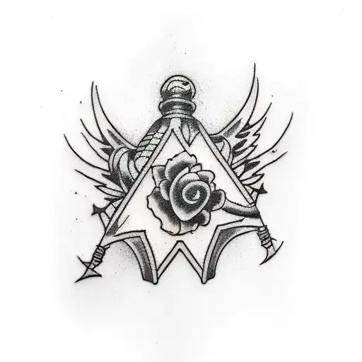 Random Tattoo With Black And Red