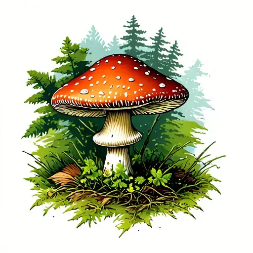 Mushroom In Forest