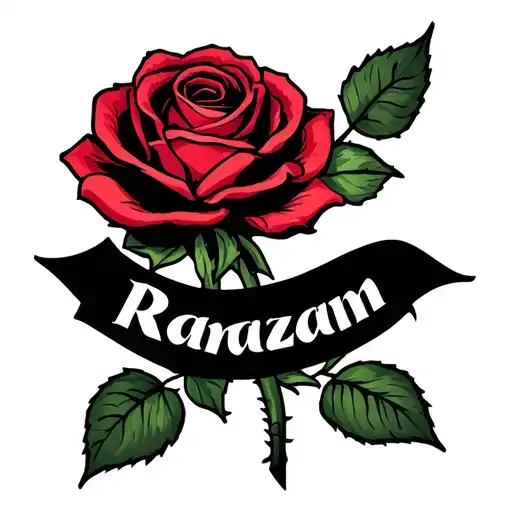 Rose With The Inscription Ramazan