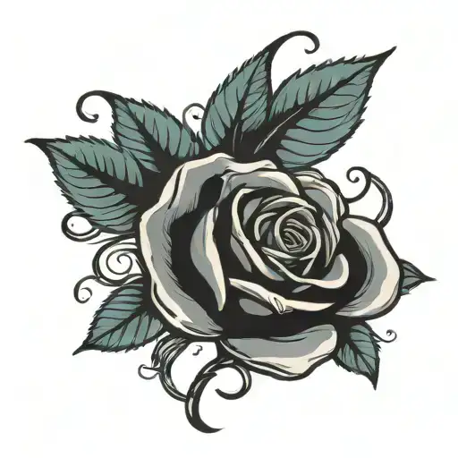 A Single Rose With Vines Spreading Its Across My Pelvis