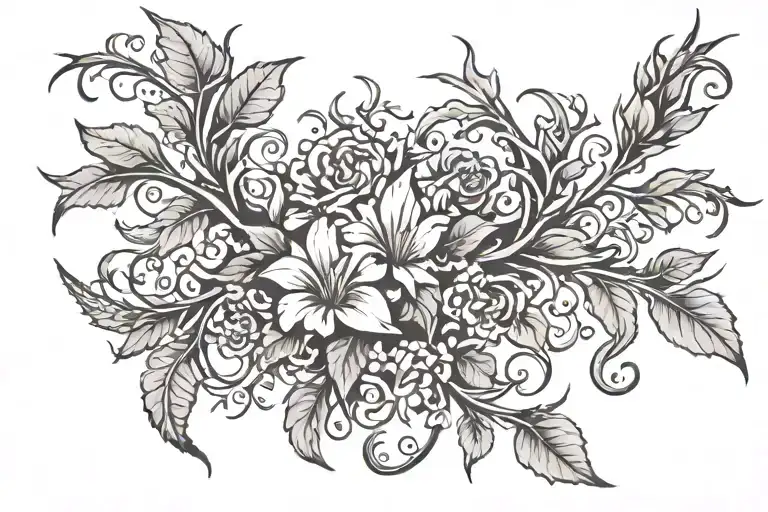 Long Black And White Vines With Thorns