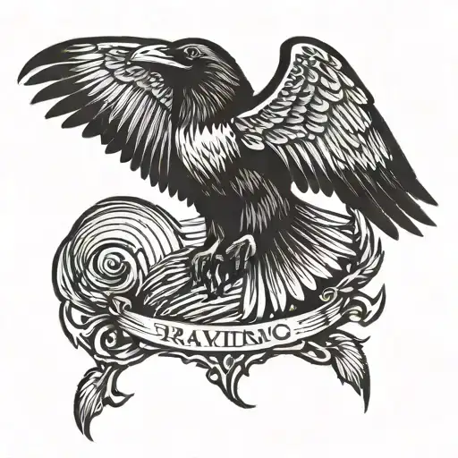 Raven Landing Open Wings