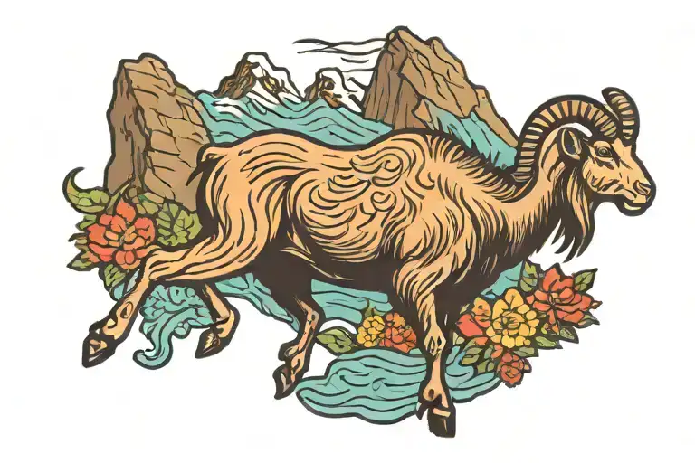 Jumping Mountain Goat