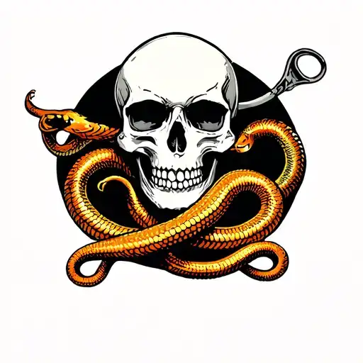 Skull With Snakes