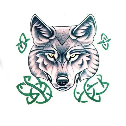 Celtic Knot In The Shape Of A Wolf