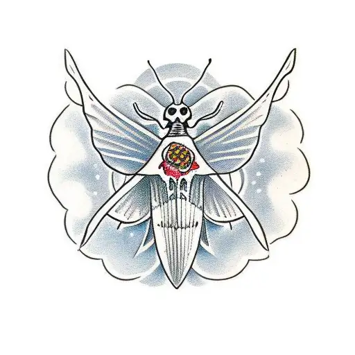 Moth With A Skull On The Back