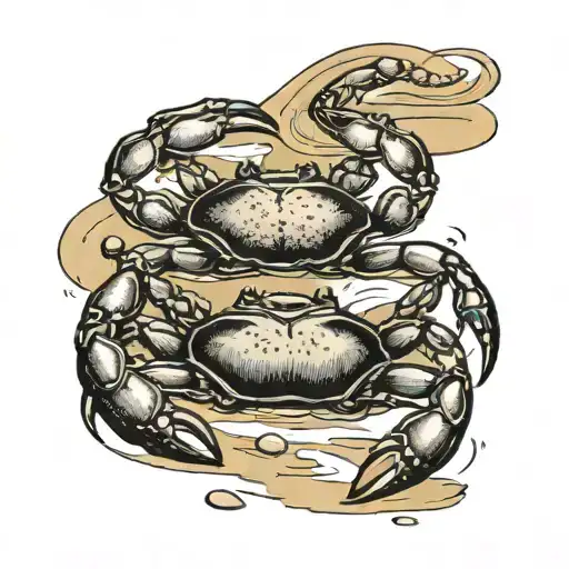 Crab In The Sand With Water Behind It