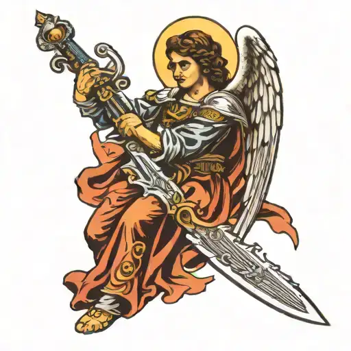 Archangel Gabriel Holding A Sword