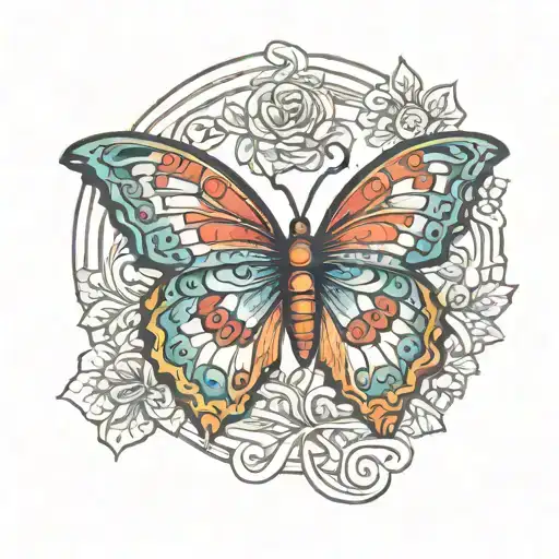 Color Butterfly With Bandage Wrapped Around Its Body