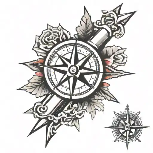 Dagger Piercing A Compass Rose