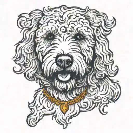Goldendoodle Head In Color