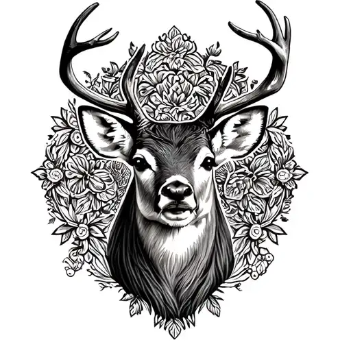 Male Deer Looking Straight