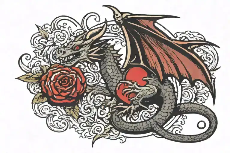 Dragon Wrapped Round Heart