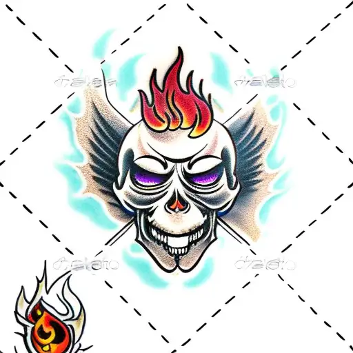 Evil Ghost Skull With Fire