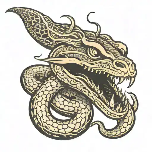 Head Of A Snake With An Evil Askal And An Extended Tongue