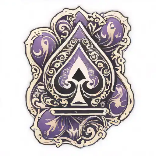 Purple Ace Of Spades Card