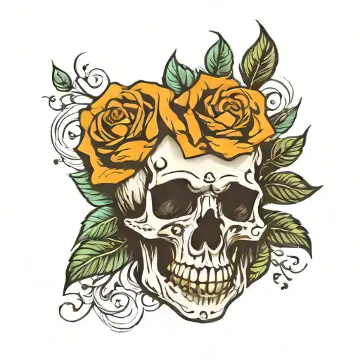 Skull And Roses Dark For Cover