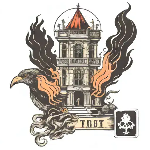 Tarot Card Tower In Blood Shoulder