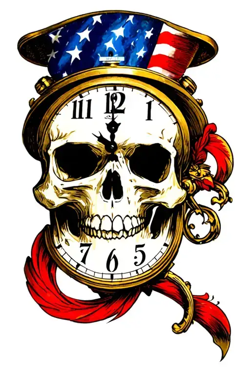 Clock With Skull
