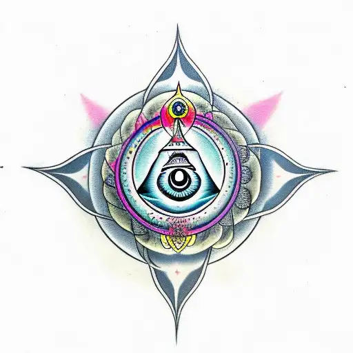 Lord Shiva's Third Eye With Om Symbol With His Third Eye And Power Drum