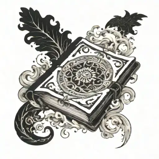 An Intricate Design Of Dark Matter Swirling Around A Magical Book