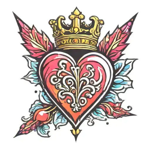 Heart With Ice And Crown