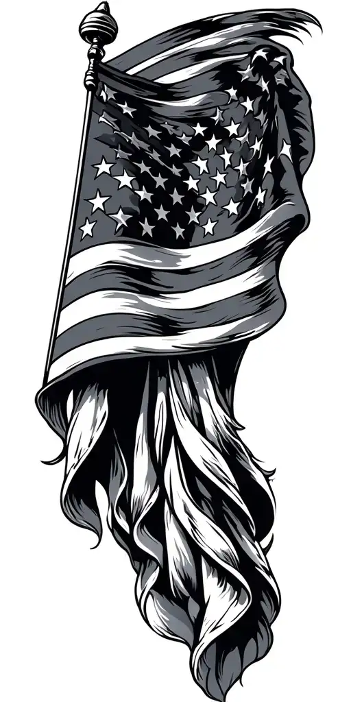 American Flag Waving