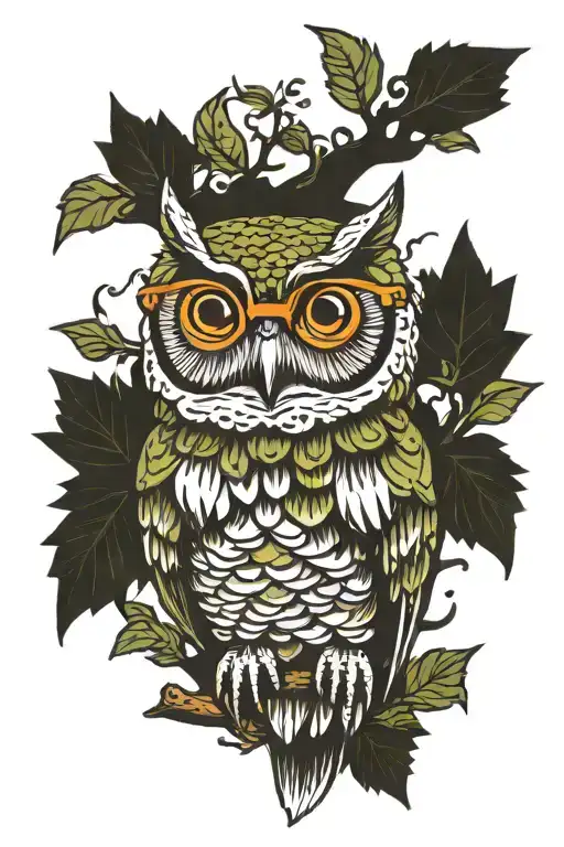 Mossy Owl With Glasses