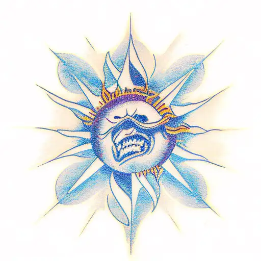 Sun Rays 8 Number Symbol And Filled 7 Number Symbols