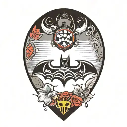 Batman Symbol With A Ladybug Flying Towards