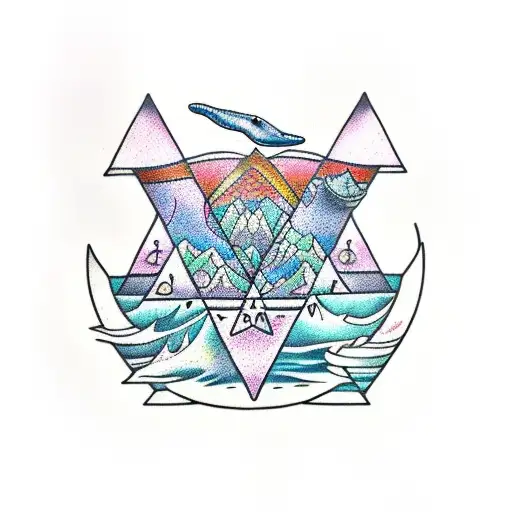 Water Elemental Triangle With Whale