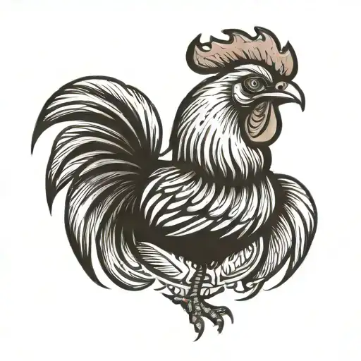 Rooster Wearing Army Helmet